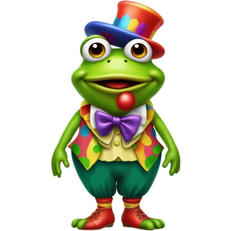 green frog dressed as a clown emoji