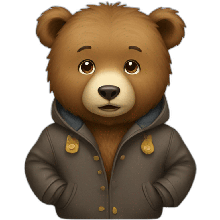 Bear with coat emoji