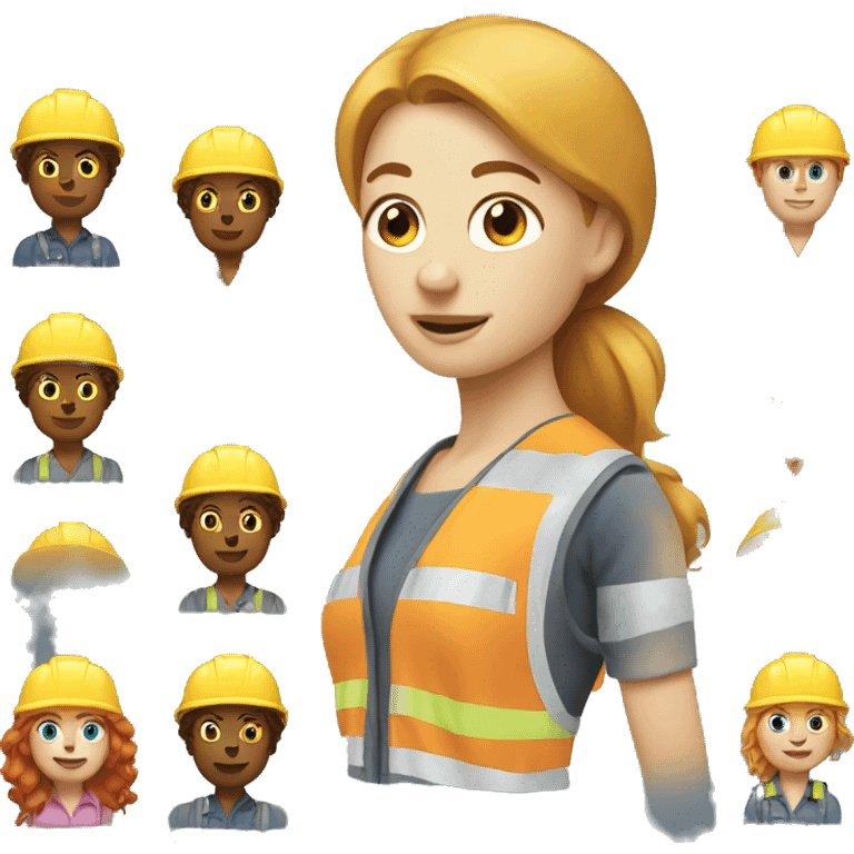 blonde woman and redhead construction worker  emoji