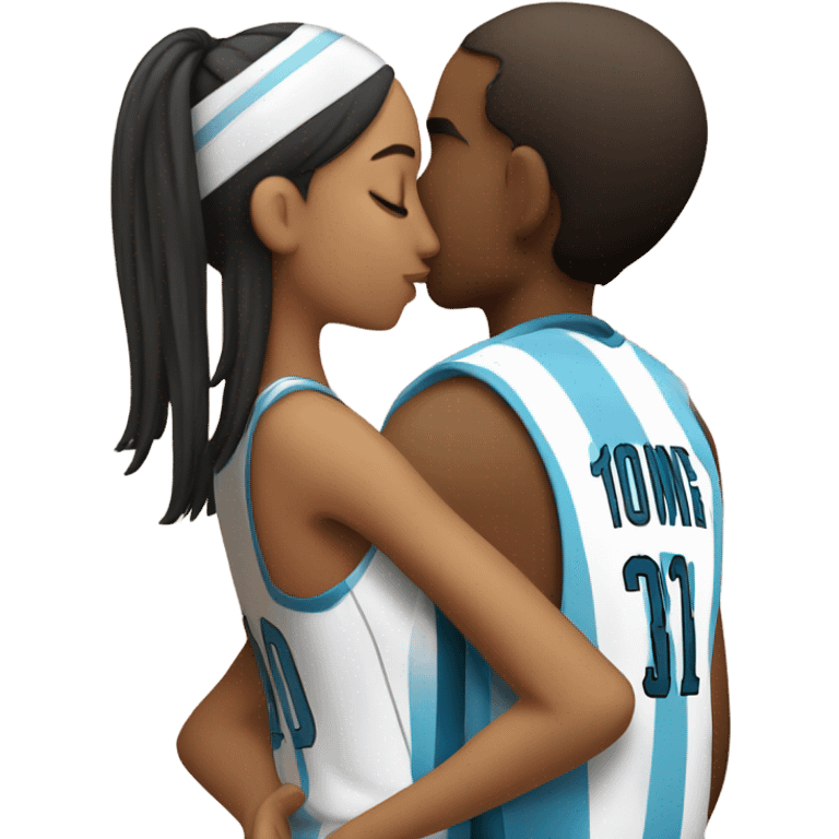 basquetball player kissing an Argentinean girl emoji