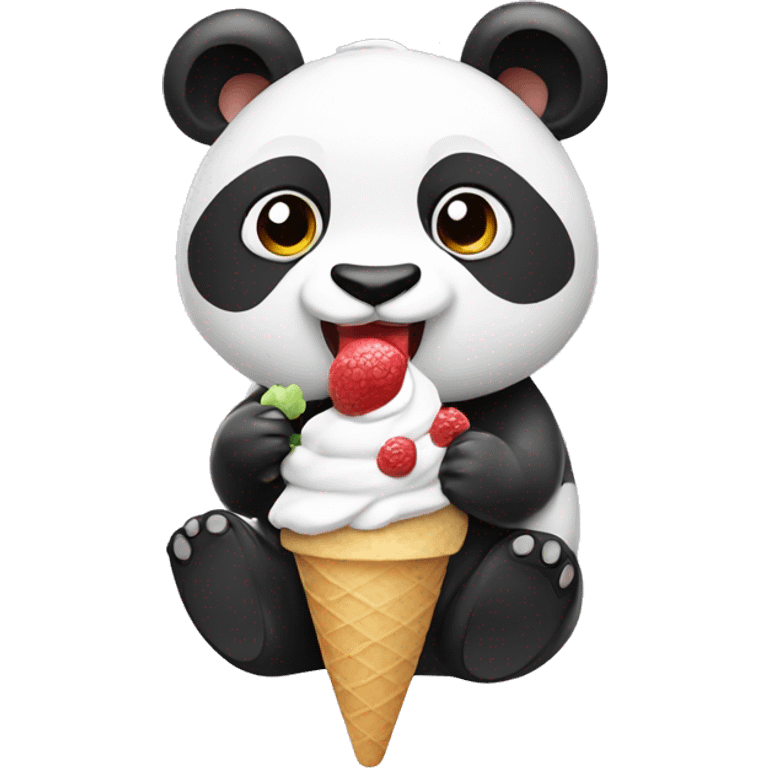 Panda eating ice cream emoji