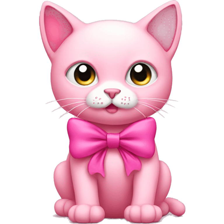 pink cat with bow  emoji