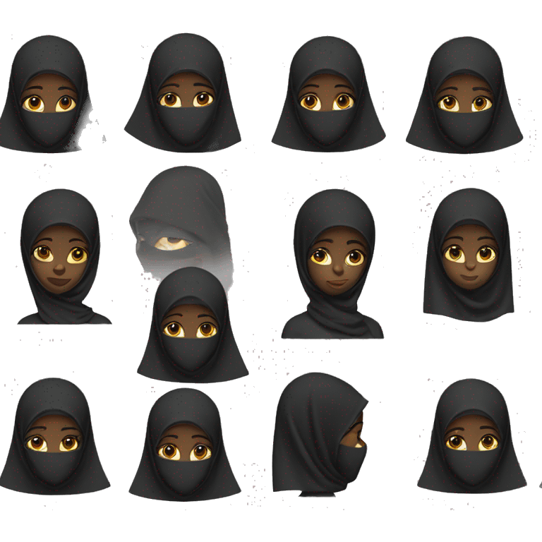 Black girl wearing a niqab emoji