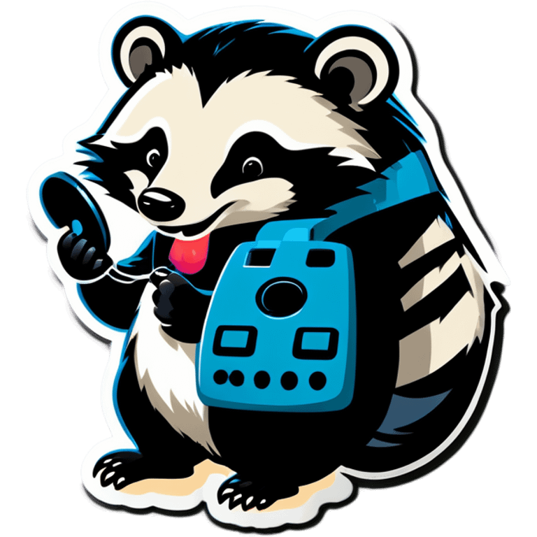 badger with corded phone emoji