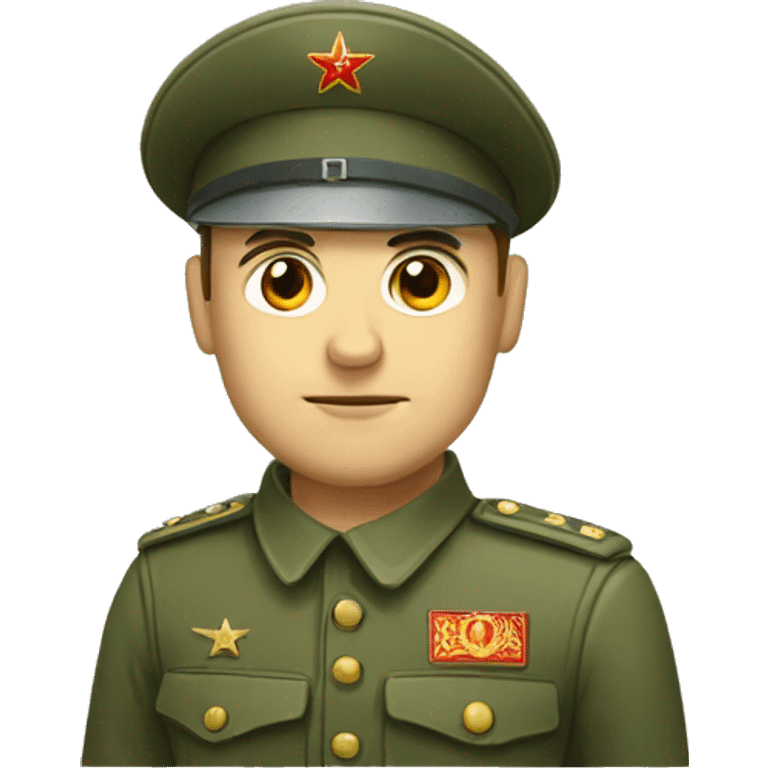 ussr soldier serious with military takes emoji