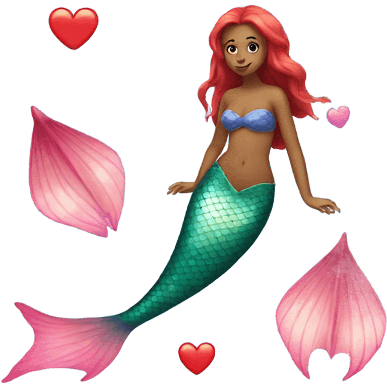 mermaid with a heart shaped fin emoji