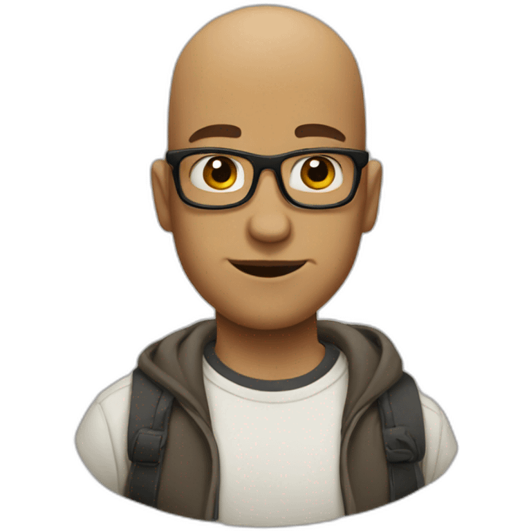 bald hipster with a soul patch emoji