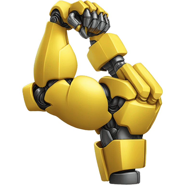 Yellow mechanical cyborg bicep that’s flexing emoji