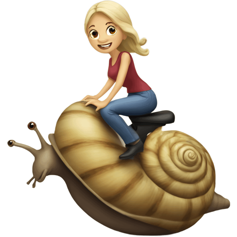 Caucasian Woman riding a snail emoji