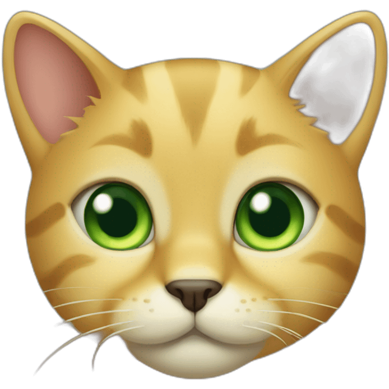 cute golden cat with big green eyes emoji