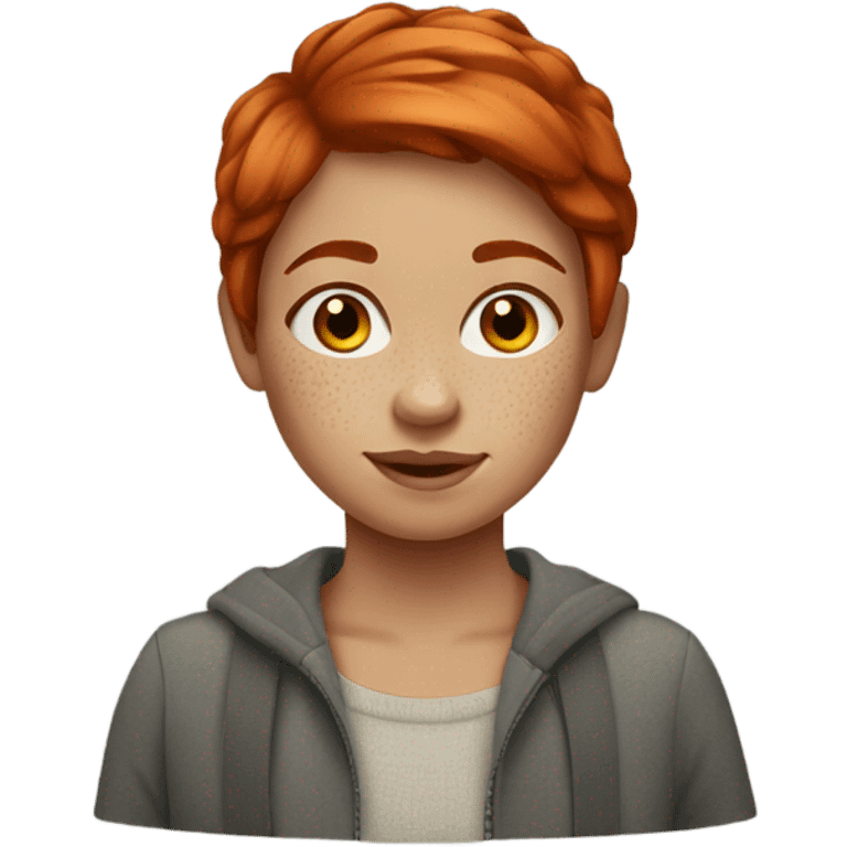 Red-haired girl, with short hair and freckles emoji