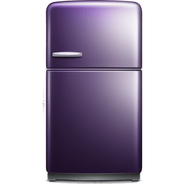 Realistic metallic dark purple fridge isolated.  emoji