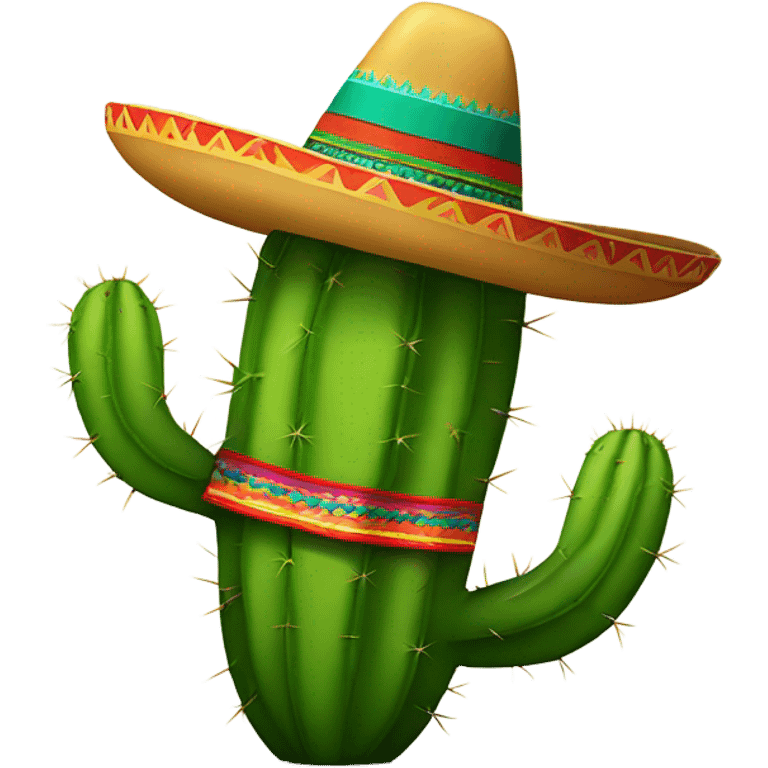 Cactus wearing a Mexican hat emoji