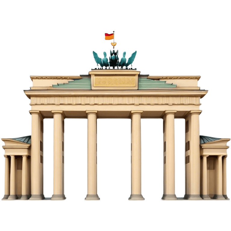 Cinematic Realistic Brandenburg Gate Landmark Emoji, depicted as the iconic neoclassical monument rendered with lifelike detail and dynamic, historic lighting. emoji