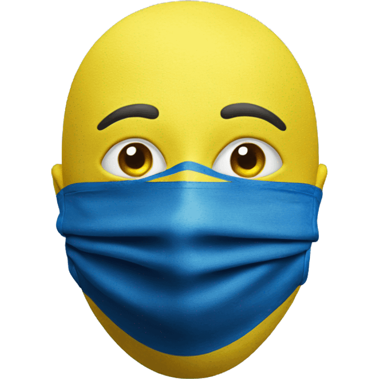 ukrainian flag with covid mask emoji