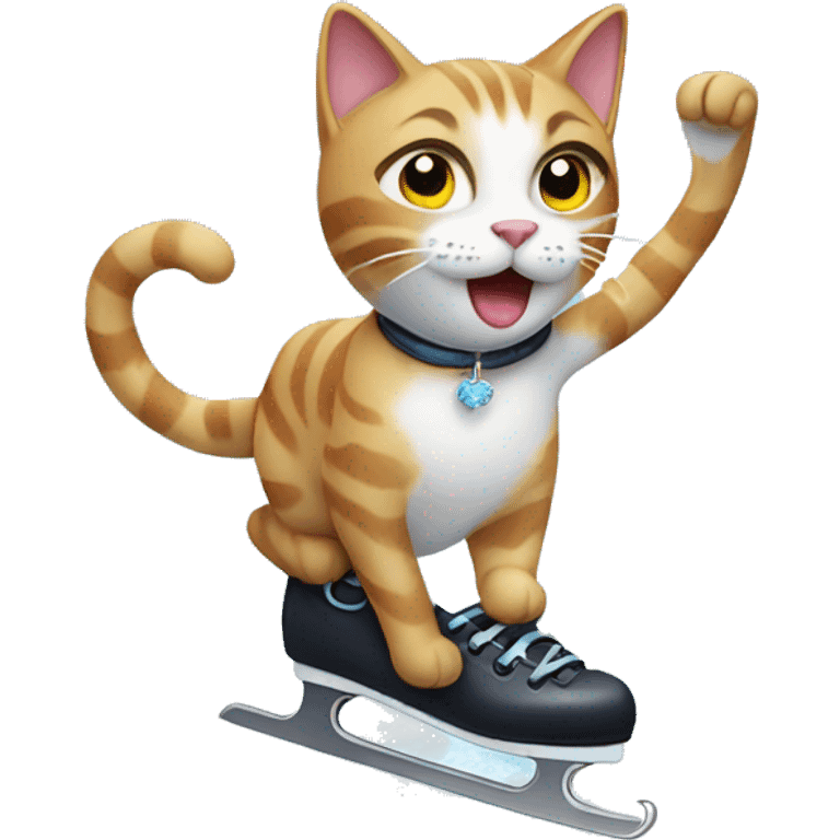 Cat ice skating  emoji