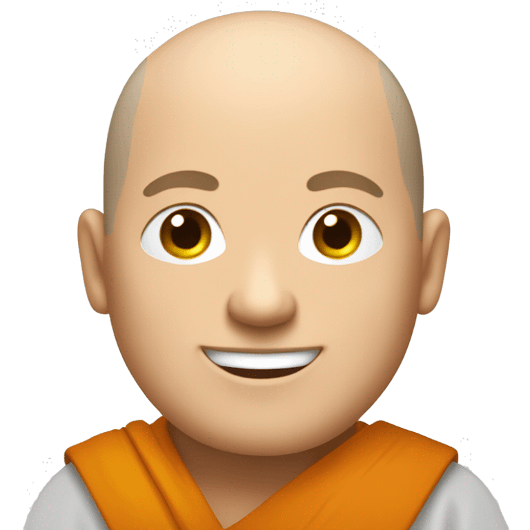 Happy white middle age male human monk with buzz cut  emoji