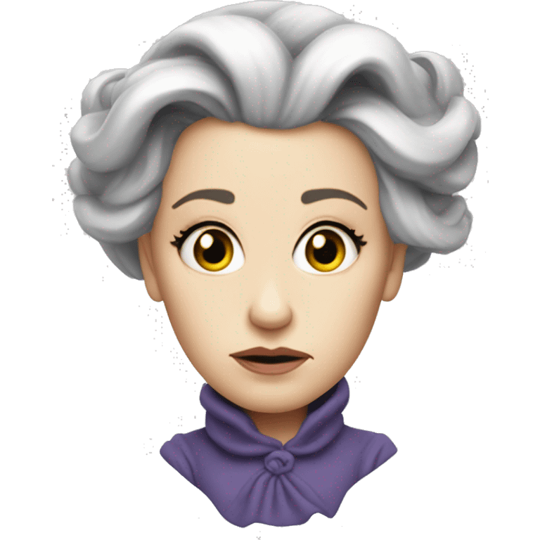 photorealistic Ursula von der Leyenl sad emoji