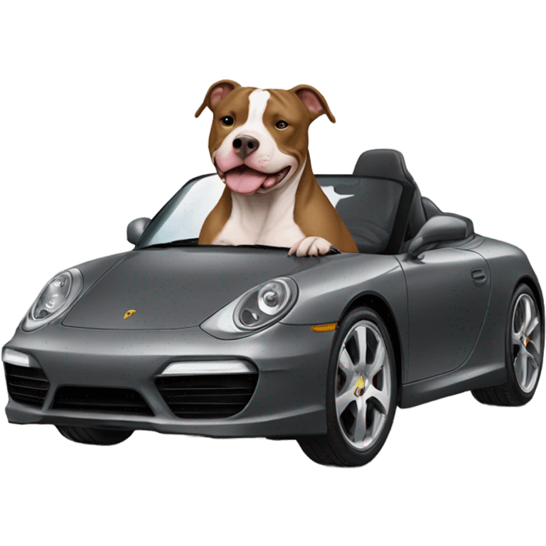 Pitbull riding a Porsche  emoji