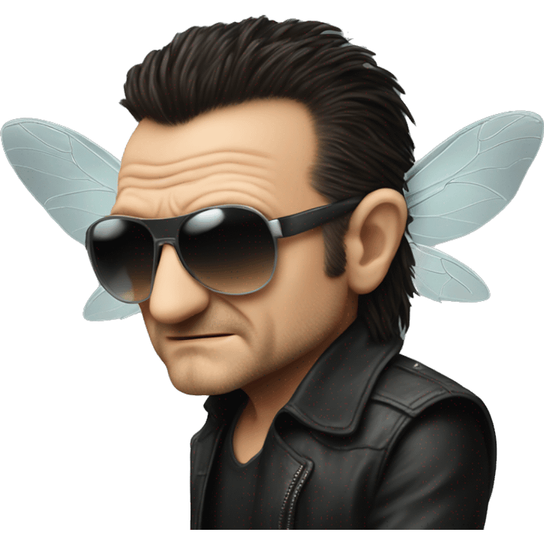 Bono as the fly emoji