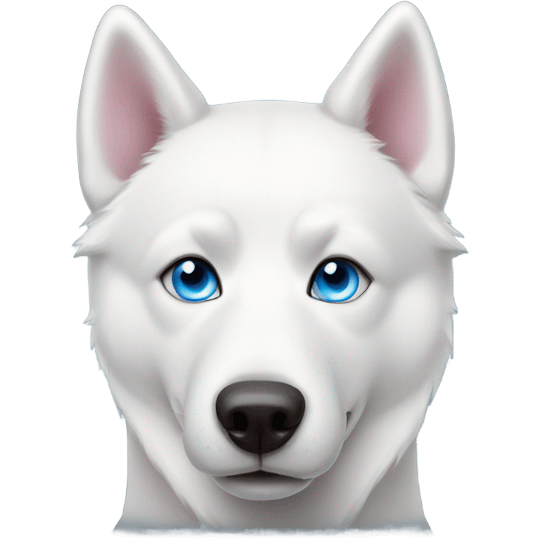 White husky with pink nose and blue eyes emoji