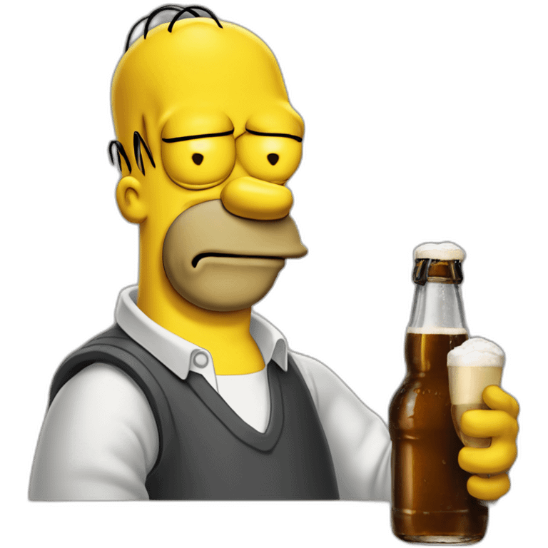 Homer Simpson buvant une bière emoji