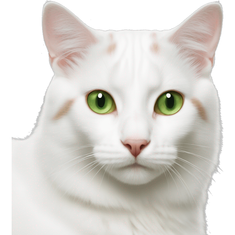 Turkish van white green eyes  emoji