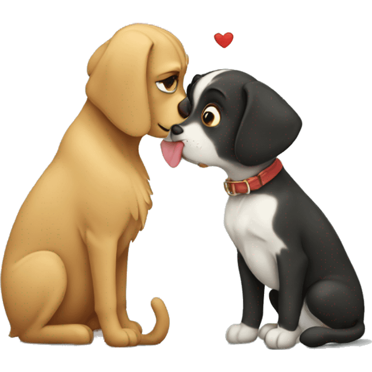 cat and dog kiss emoji