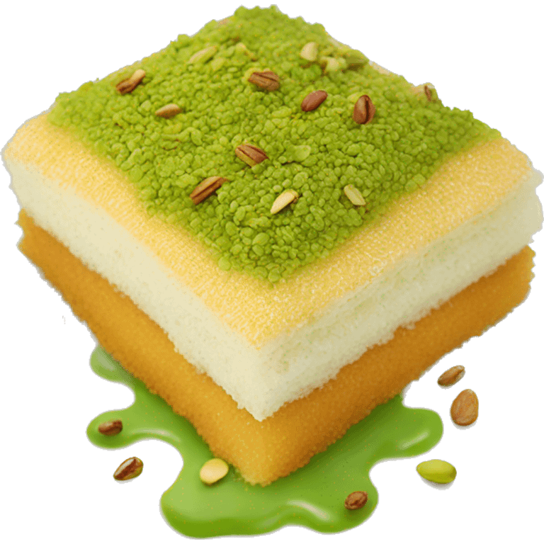 Knafeh with pistachio on top emoji