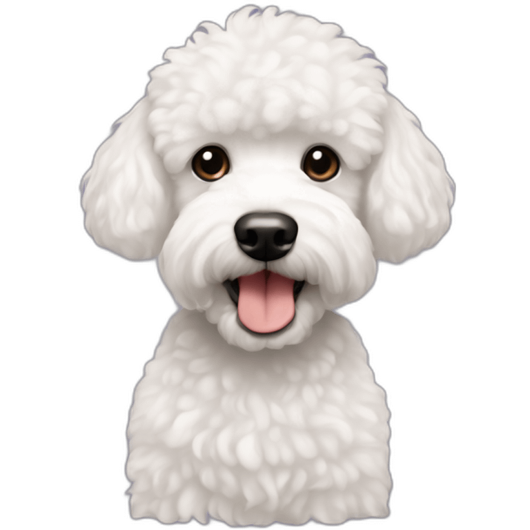 Black dog Poodle and Bichon Frise mix emoji