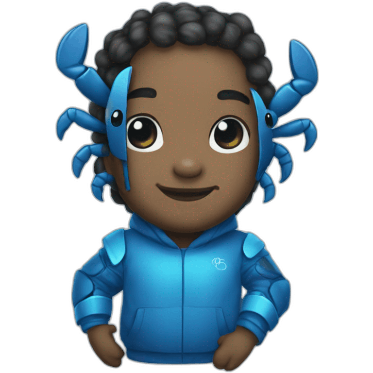 Chibi blue lobster emoji