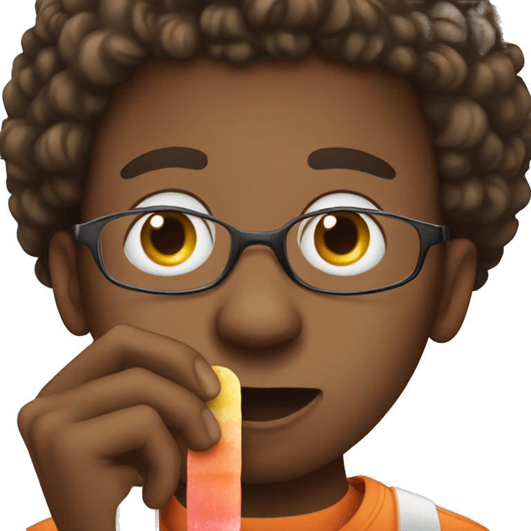 A black man sucking on a popsicle  emoji