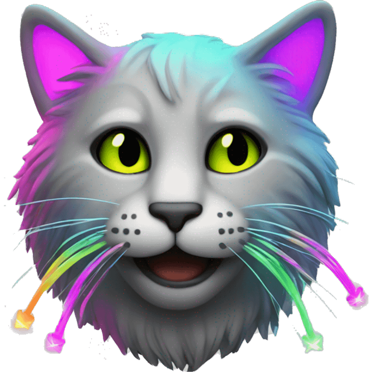 EDC emoji cat, colorful, glow sticks emoji