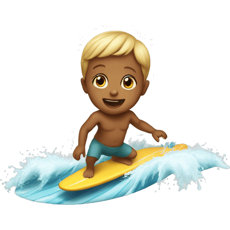 Baby surfing emoji