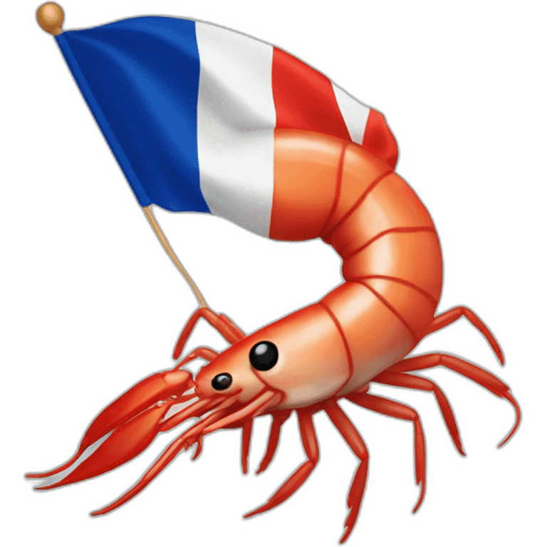 shrimp colored with france flag emoji