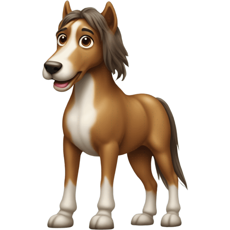 A dog riding a horse  emoji