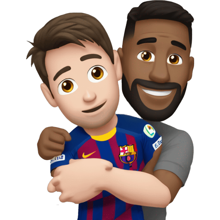 Messi dandose la mano con Cristiano emoji