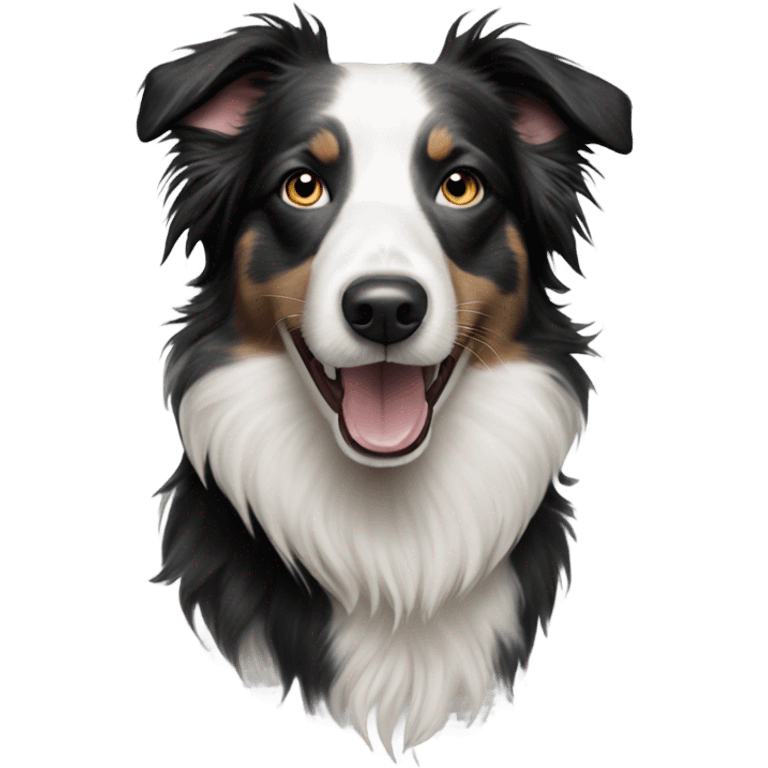 realistic Merle border collie portrait emoji