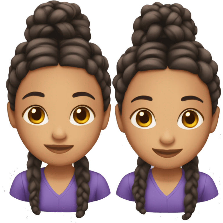 Mixed race with braids emoji