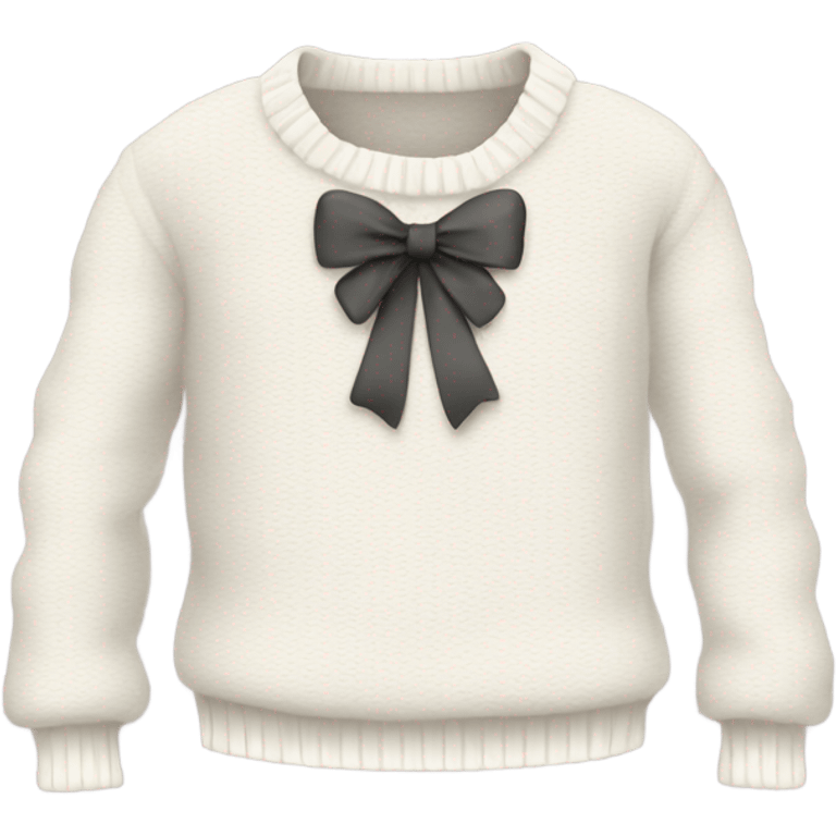 white sweater cute whit ribbon emoji