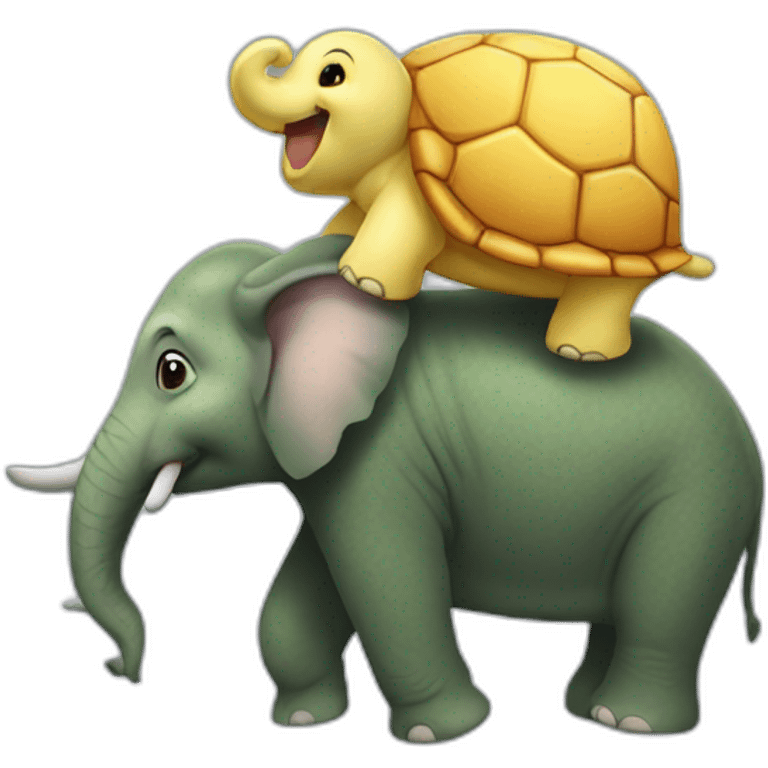 Tortue sur un elephant emoji