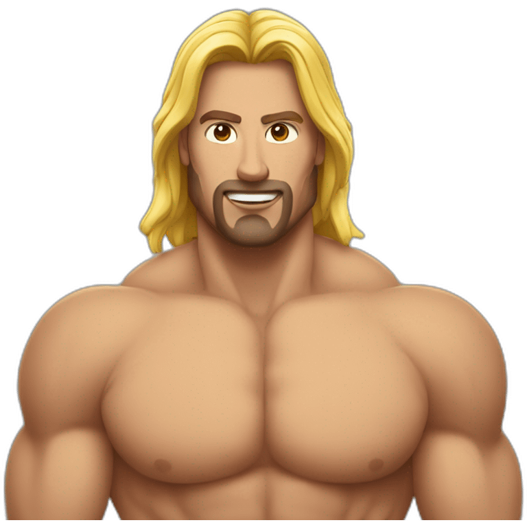 musclé cheveux long emoji