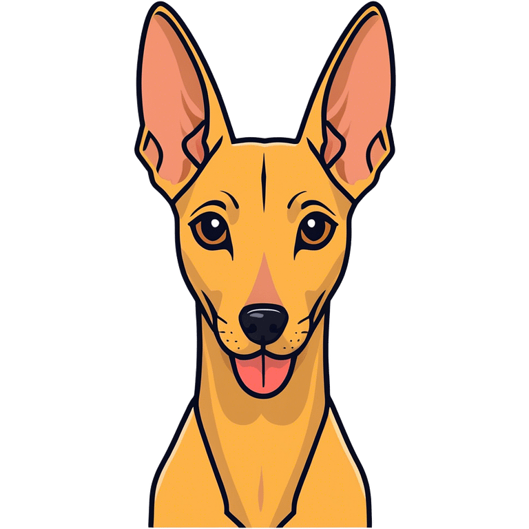 An Egyptian pharaoh hound with its tongue out emoji