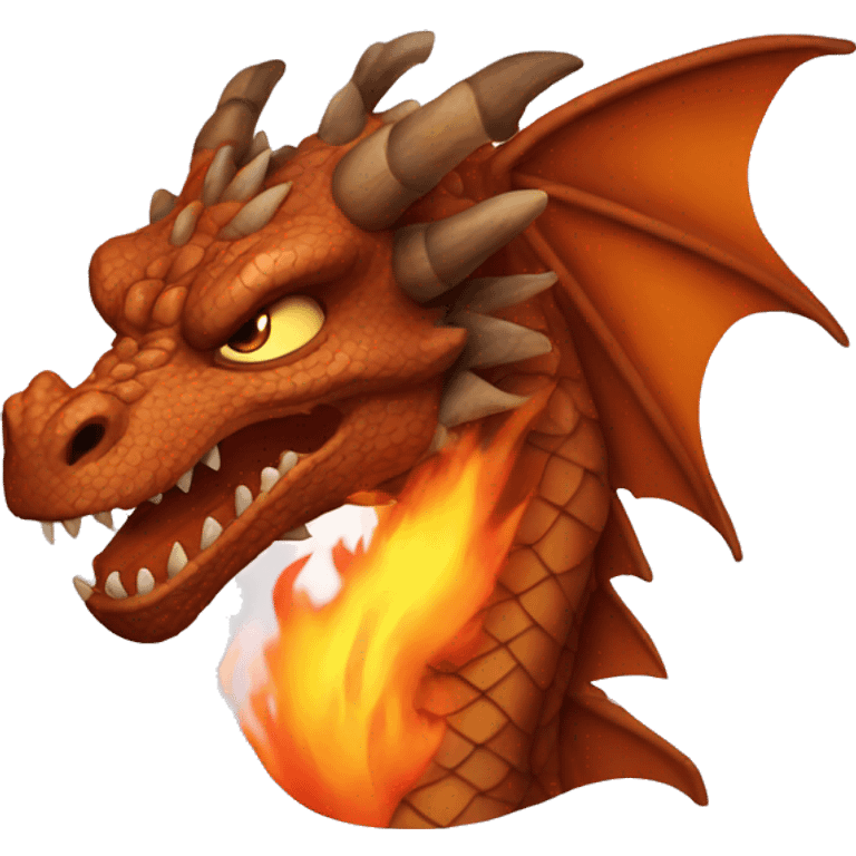 Brown dragon fire emoji