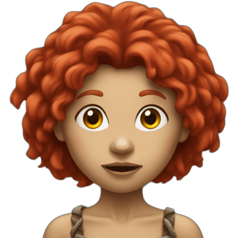 cavewoman troll with red hair emoji