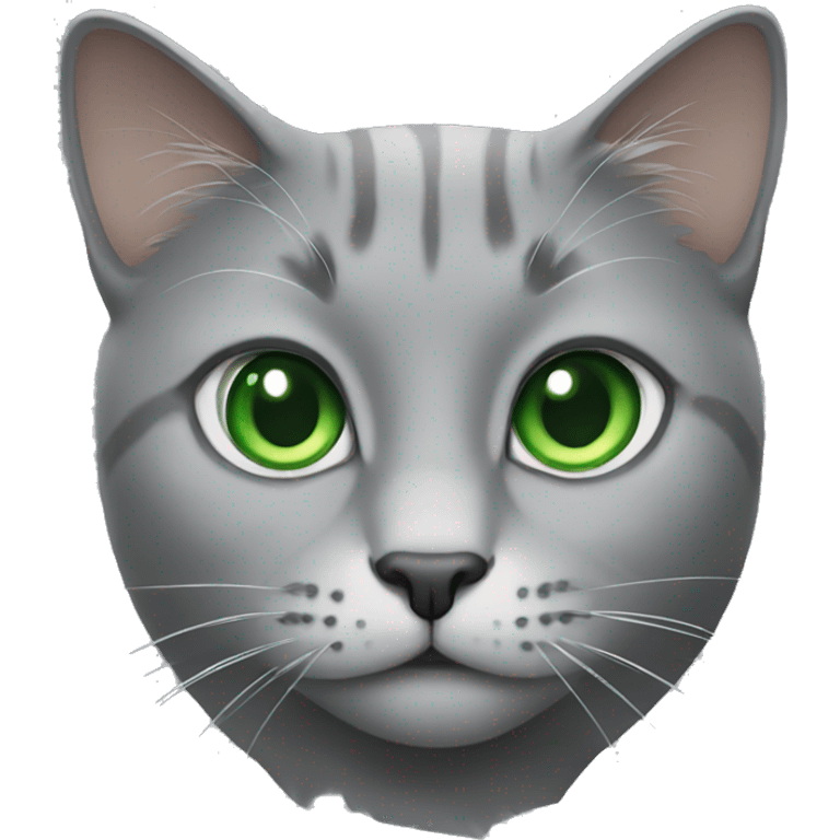 gray cat with green eyes emoji