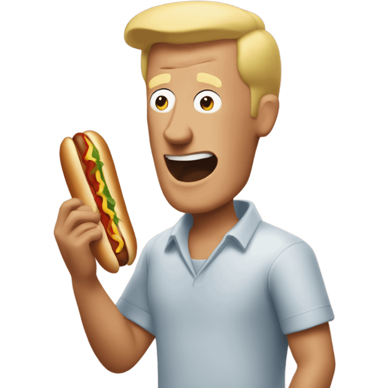 boomhauer eating a hot dog emoji