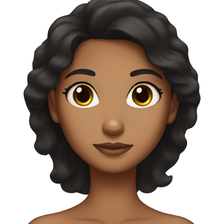 tan brown eyes black hair girl spa  emoji