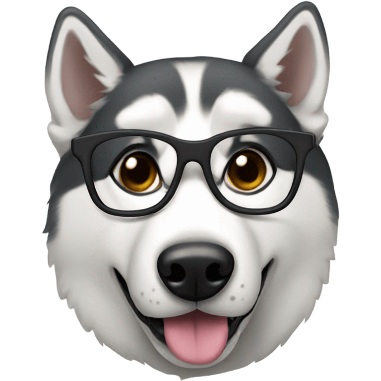 Husky with glasses emoji