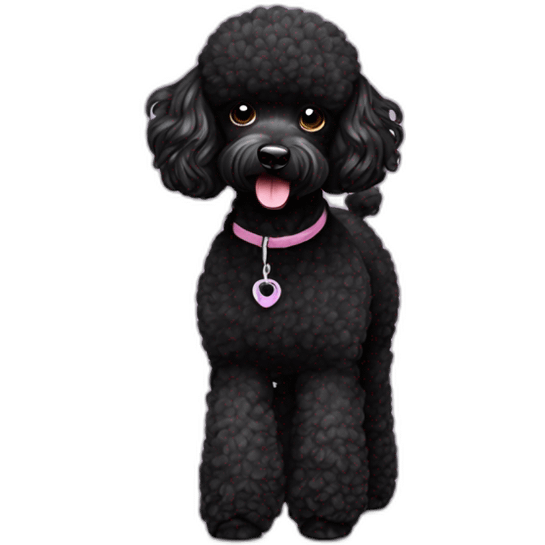 black miniature poodle walking emoji